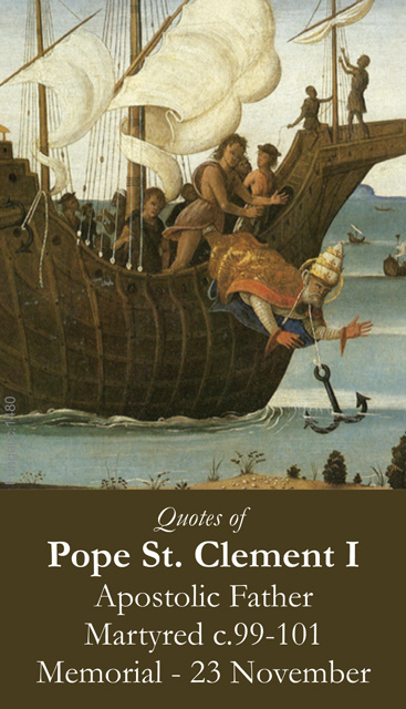 Pope St. Clement I Prayer Card